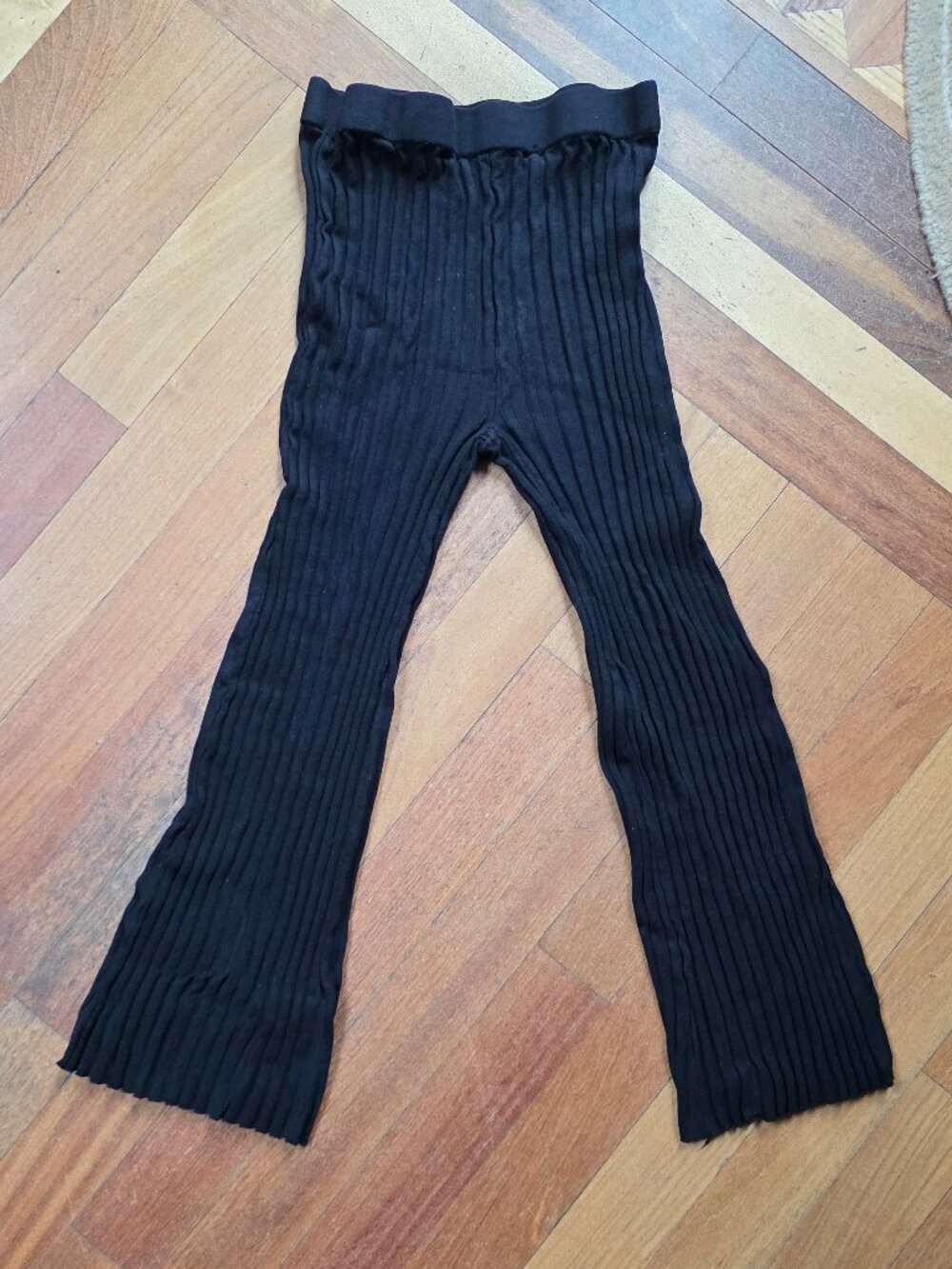 House Of Harlow Black Ribbed Knit Pants Size Medium